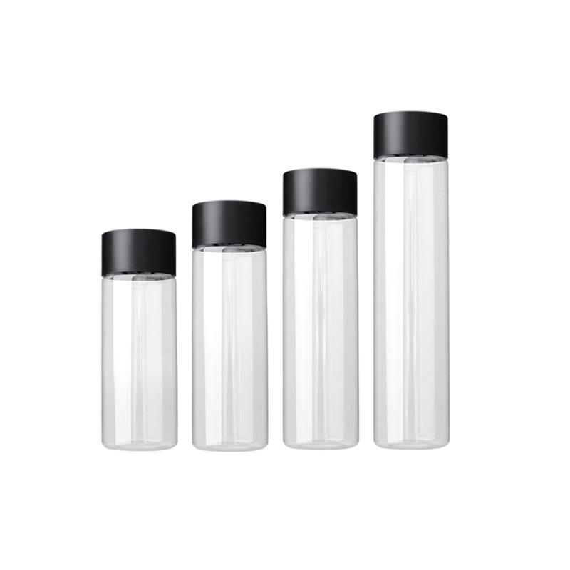 Internet Celebrity Beverage Bottle Disposable Wide Mouth Plastic Bottle Fruit Juice Beverage Slender High Bottle Milk Tea Bottle Packing Bottle