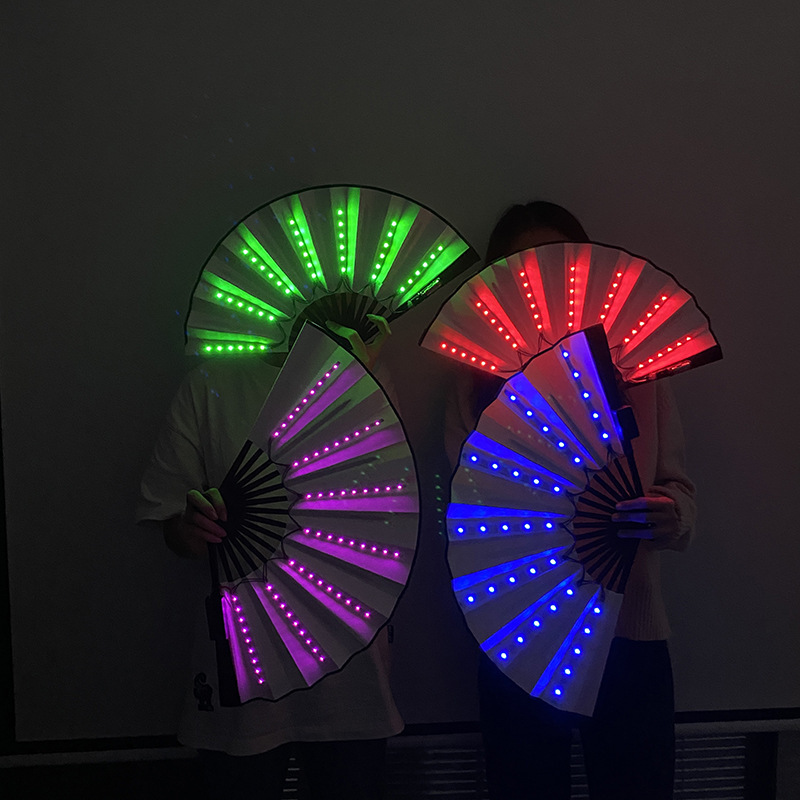 8インチ発光扇子夜光自慢led発光折りたたみ扇風機バートランポリンクラブパーティー舞台雰囲気道具|undefined