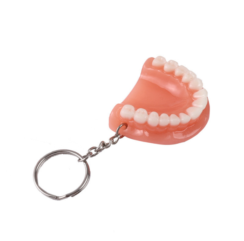 False teeth key chain key ring creative simulation false teeth key ring resin false teeth earrings with ornaments l gift batch