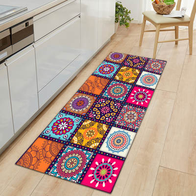 Cross-border Hot-selling Ethnic Style Door Mat Bohemian Long Strip Floor Mat Bathroom Anti-slip Mat Bedroom Carpet Daifa 1