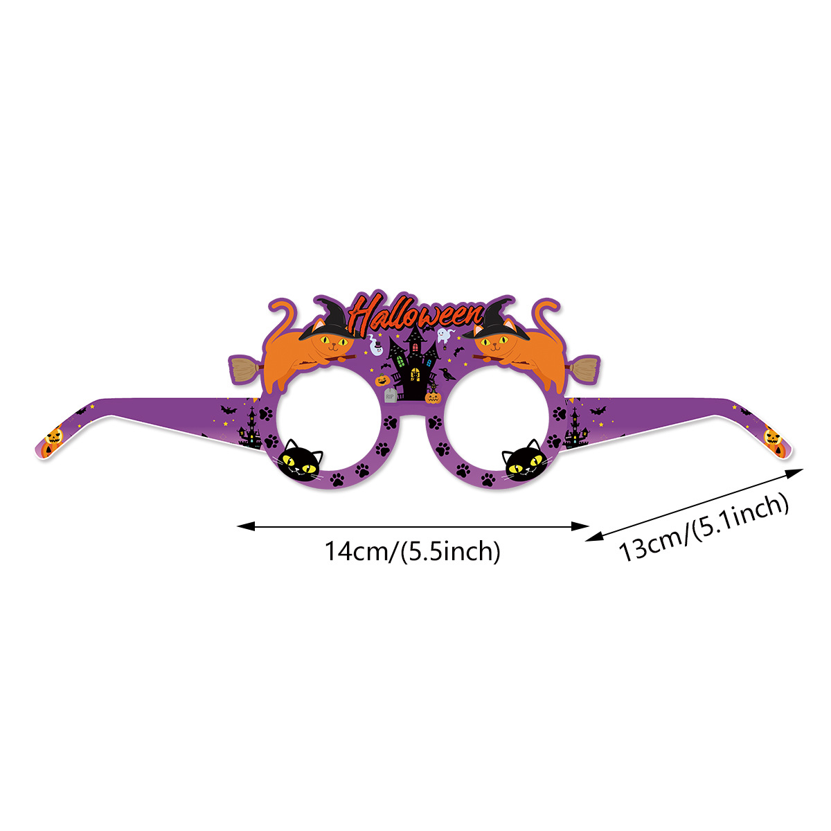 Cross-border Halloween party paper glasses European and American ghost festival Halloween theme funny 12PCs dress up props