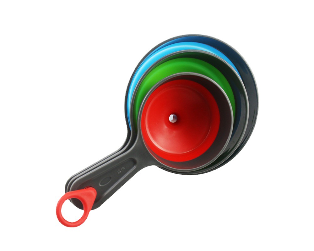 Spot wide mouth thin mouth folding plastic funnel three-piece set jam funnel oil leak three-piece kitchen tools