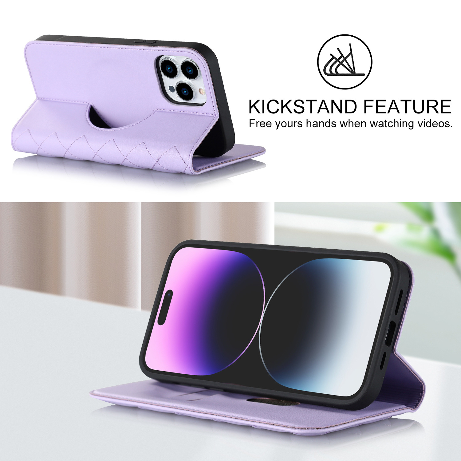 Anwendbar zu iPhone14 handy leder fall drahtlose lade 13/12 stil magnetische flip schutzhülle Großhandel_voghion.com