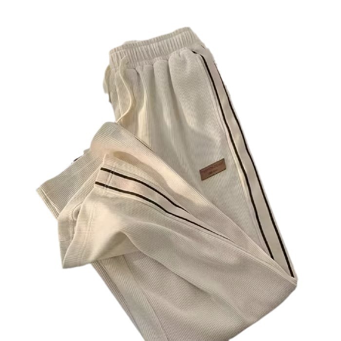 Corduroy Pants Men's Spring and Autumn Youth Loose Straight Wide Leg Pants Fashionable Boys Sports Casual Pants