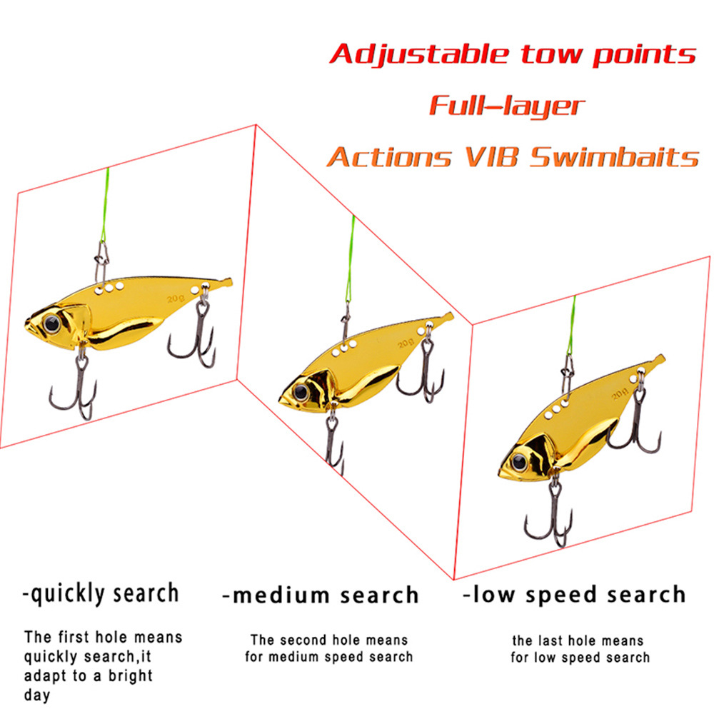 Submerged VIB lure gold/silver metal sequin lure lure lure lure bionic bait for sea bass far cast bait