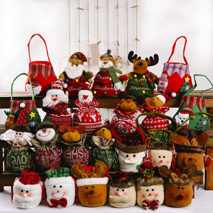 Haobei Christmas decorations cartoon handbag gift bag Christmas gift bag children candy bag apple bag