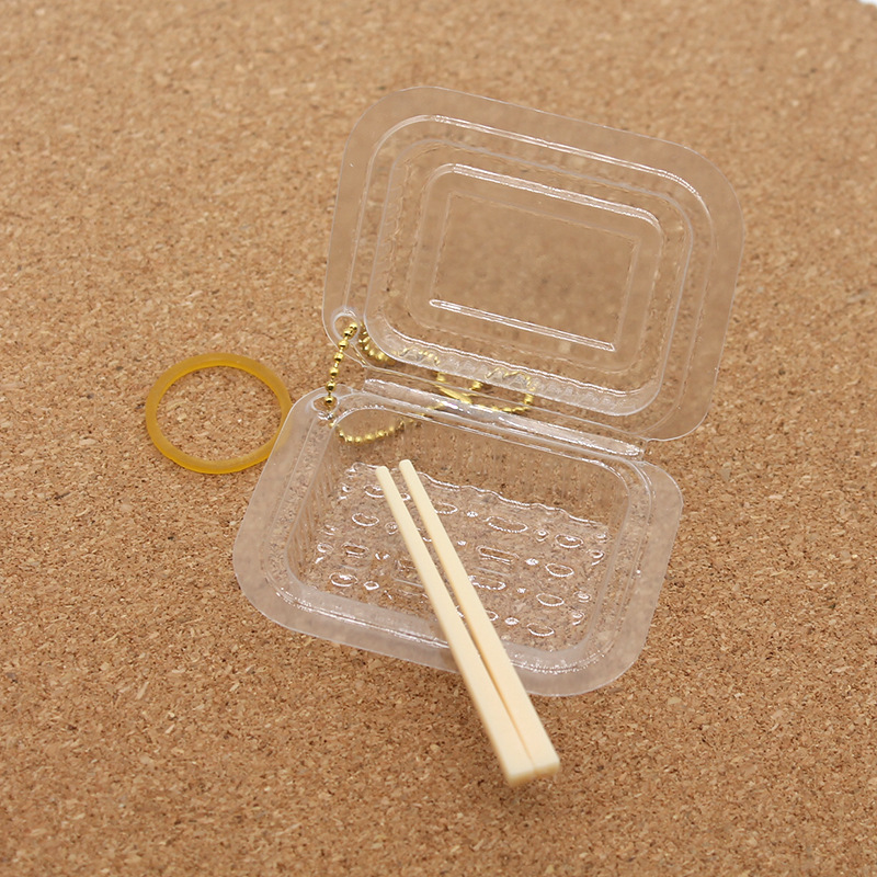 Mini pvc disposable snack box with chopsticks toy container diy urinal lunch box doll house kitchen accessories