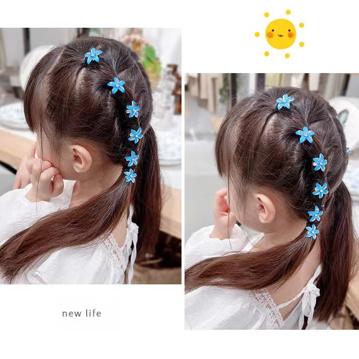 キッズヘアアクセサリー - 花柄の水玉チェック柄のソリッドカラーを含むさまざまなカラーパターンのリボンヘアクリップバンド|undefined