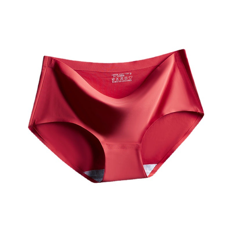 New this year red girls underwear Ice Silk seamless one-piece briefs large size waist mask pants wholesale