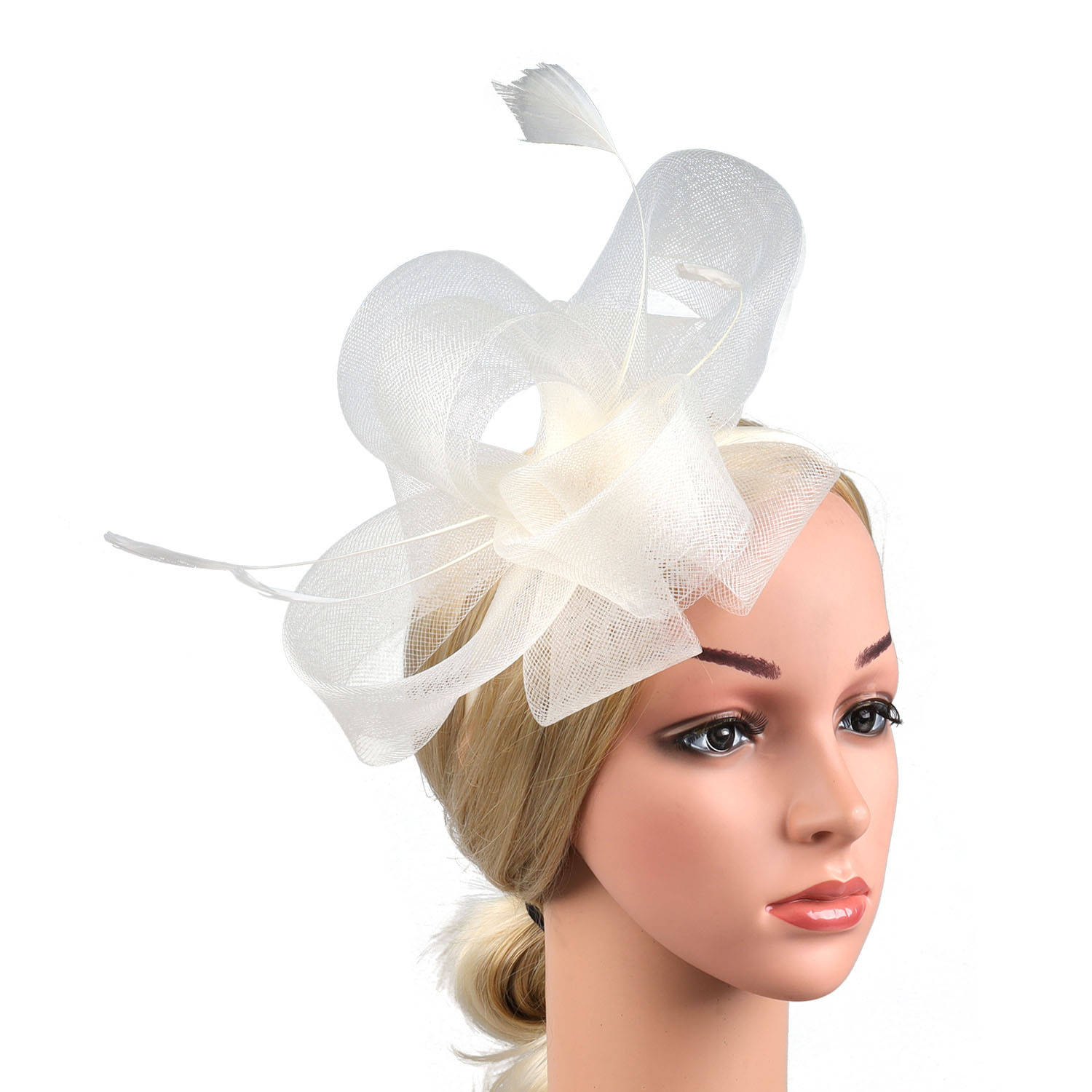European and American elastic mesh headdress vintage headwear hat dinner feather mesh hat cocktail Tea Party headdress female hair accessories