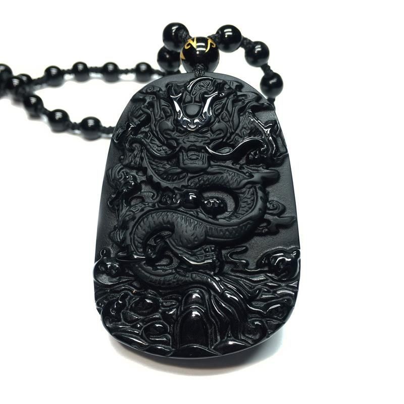 Wholesale Obsidian Dragon Brand Guan Gong Pixiu Necklace Pendant Couple Necklace Jewelry