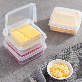 Flip cheese slice storage box refrigerator scallion, ginger and garlic fruit fresh-keeping box butter sub-packing box food grade storage box