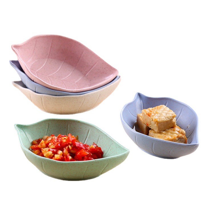 Wheat Stalk Leaf Dish Creative Snack Plate Japanese Tableware Vinegar Dish Soy Sauce Dish Bone Dish Pickles Dish Gift