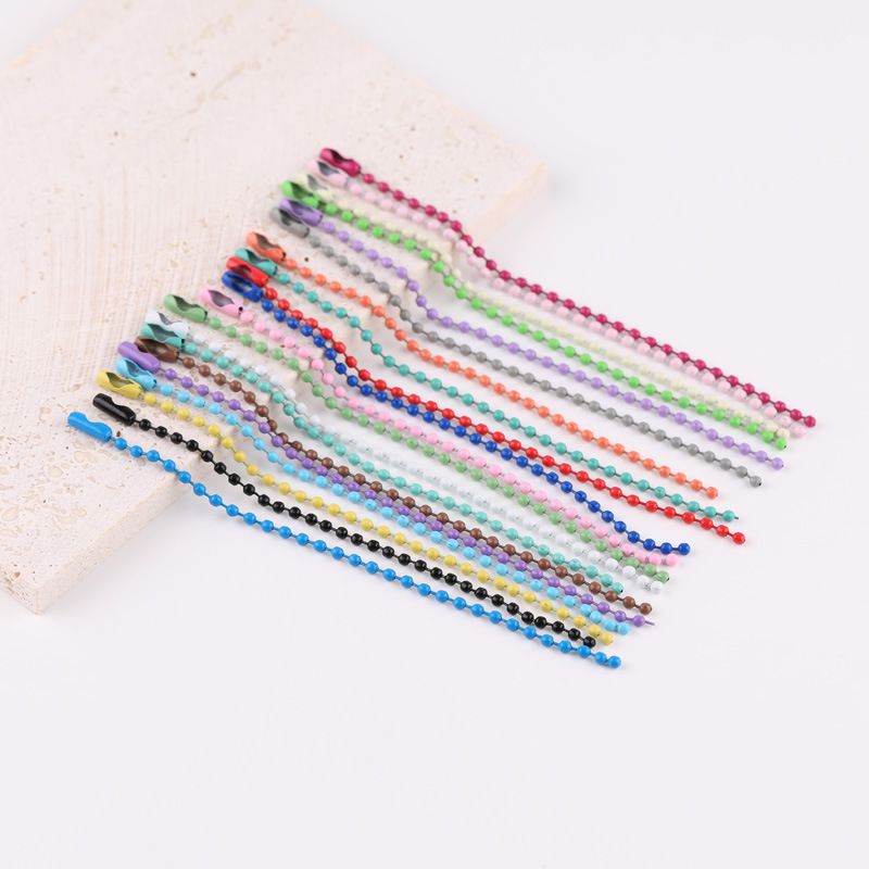 Multi-Color bead chain DIY jewelry accessories paint iron bead chain metal paint bead chain luggage hanging buckle tag chain