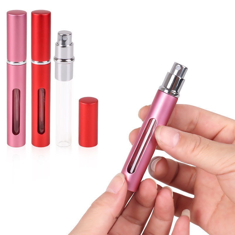 5ml 10ml aluminum perfume bottle glass perfume split bottle spray fine mist spray bottle portable empty bottle wholesale