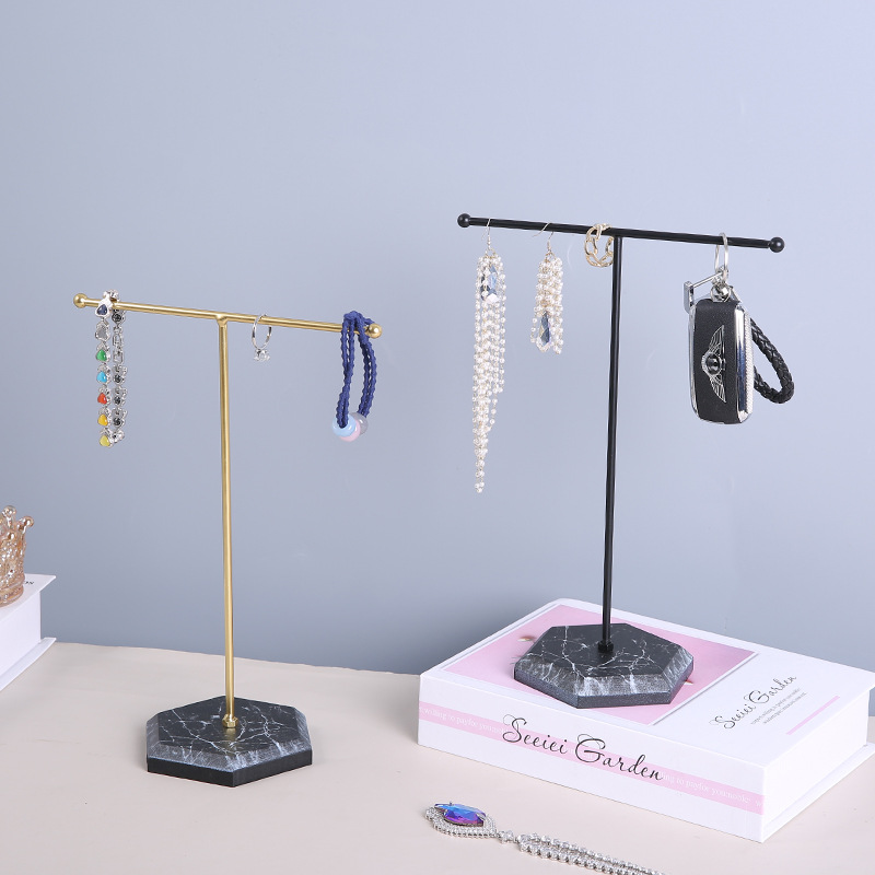 Art T-shaped Jewelry Rack Necklace Ring Earrings Storage Dresser Desktop Ornaments Display Stand T-shaped Jewelry Rack