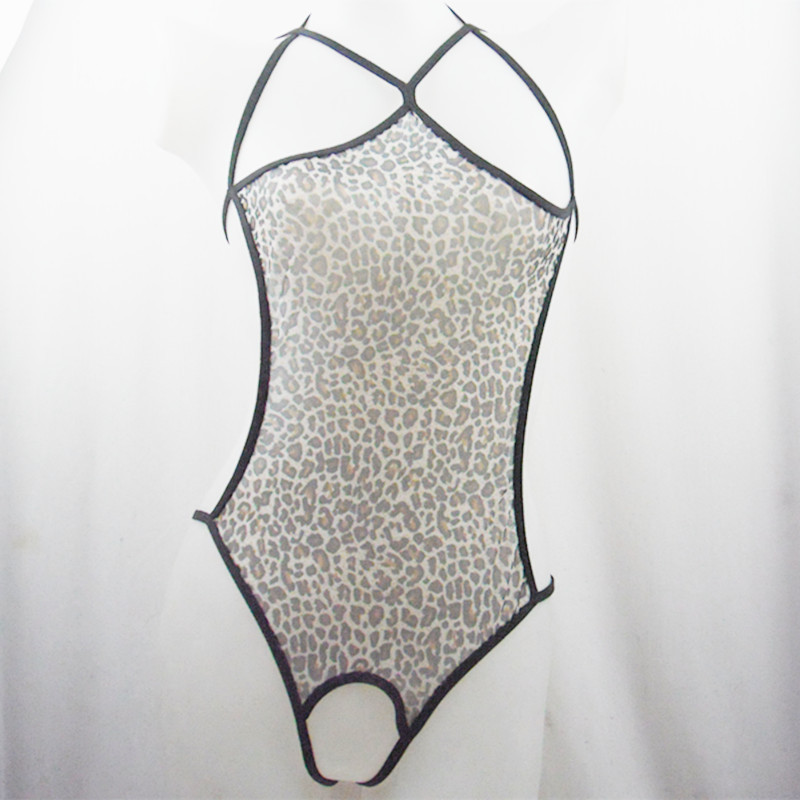 Sexy lingerie ladies sexy belly band mesh transparent sexy open crotch jumpsuit spot 8012_voghion.com