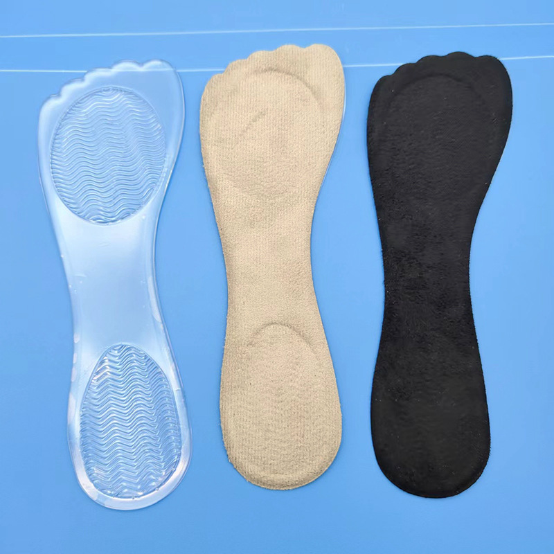 Imitation leather velvet cloth PU seven-point pad women's high-heeled shoes non-slip anti-abrasion foot massage anti-pain seven and a half size insoles