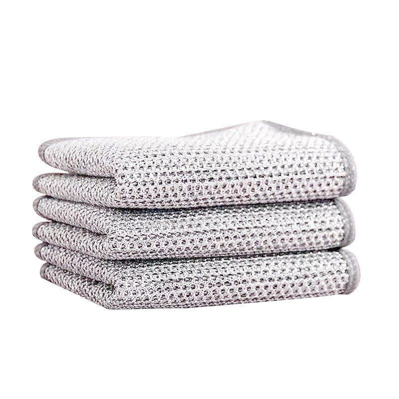 Silver wire rag kitchen stove steel wire dishwashing cloth non-stick oil removing oil dirt metal wire silver wire cleaning rag