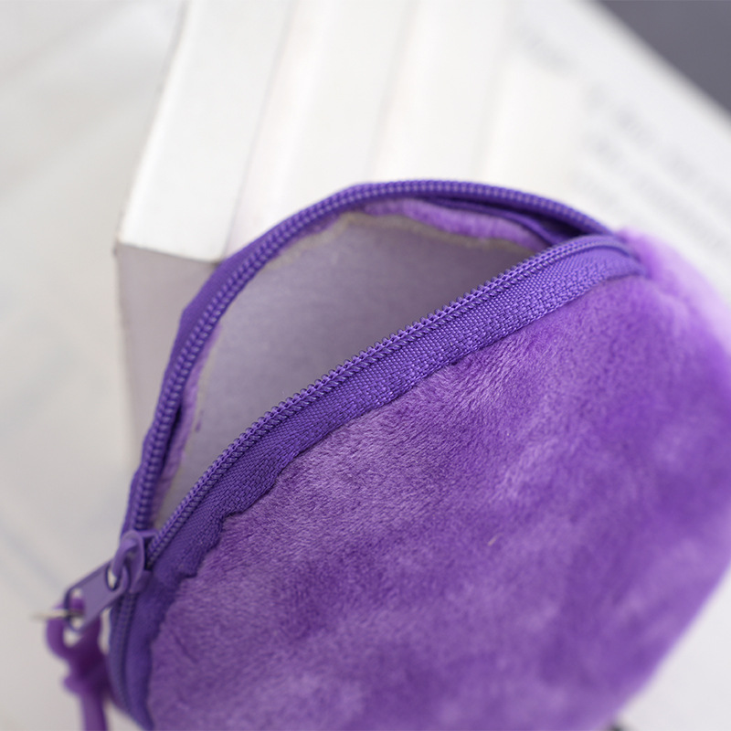 Creative round mini bag children's plush coin purse coin bag earphone storage bag women's multi-color clutch wholesale