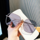 Gray edge silver frame sunglasses