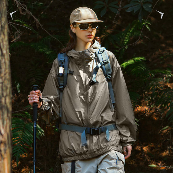 INF Men's Wear | Light and Thin Three-Proof Technology Sunscreen Clothing 2024 Spring and Summer Skin Clothing Outdoor Sports Hooded Coat Men