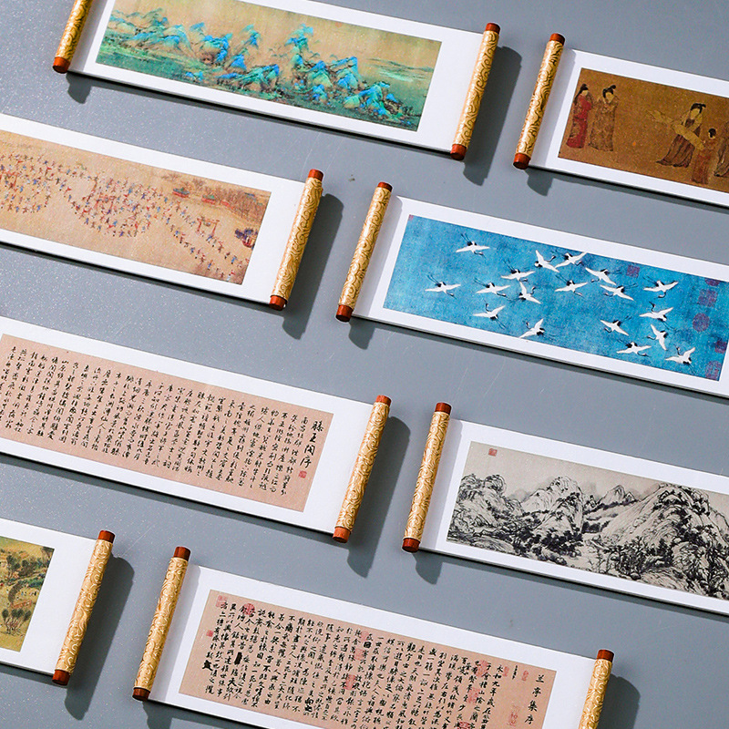 Famous Paintings Series High-end Refrigerator Stickers Qingming Shanghe Figure Thousand Miles Rivers and Mountains Creative Commemorative Gift Magnetic Stickers