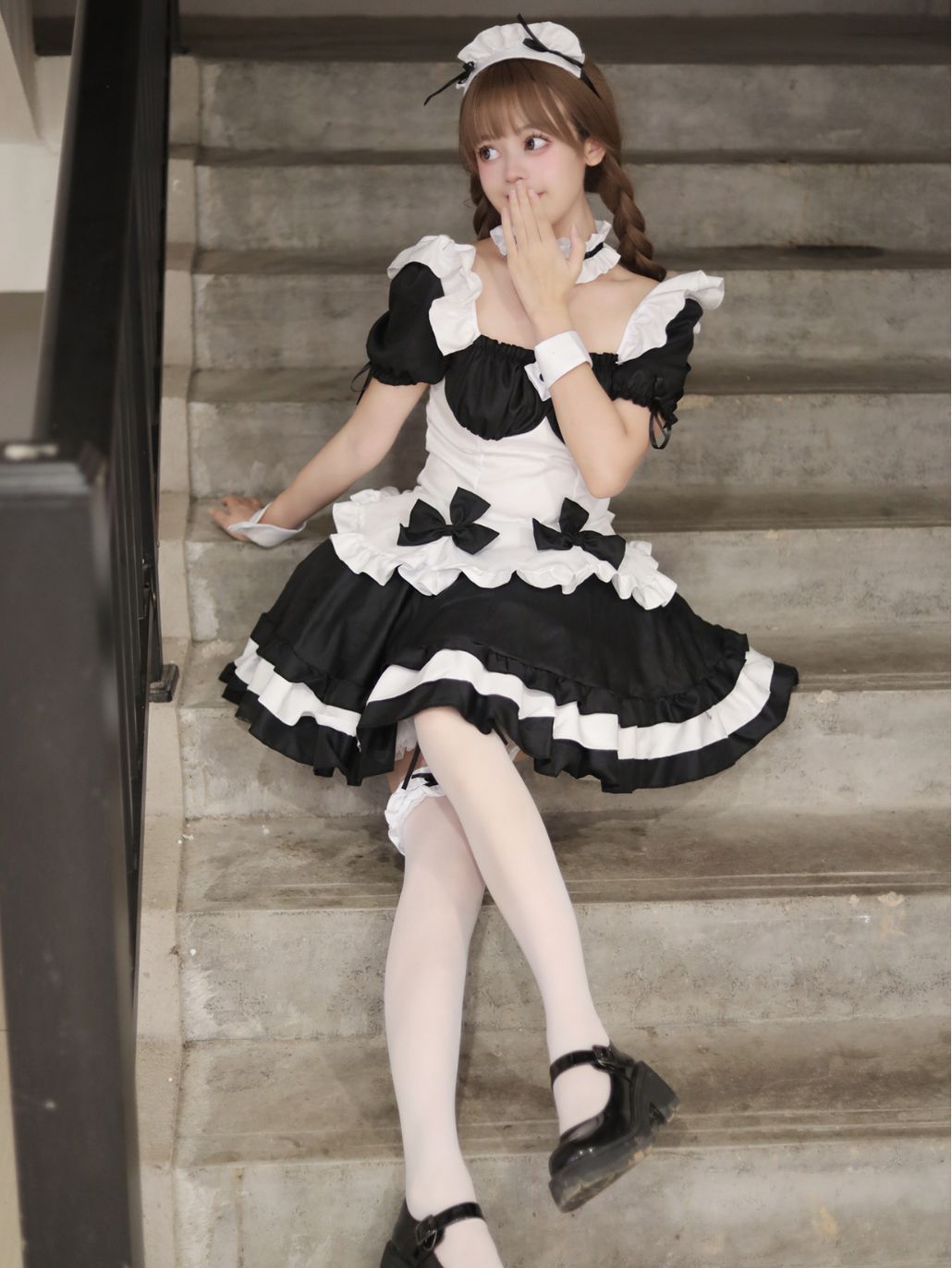 Game Costume cosplay Miracle Warm Black and White Chocolate Maid lolita Princess Dress
