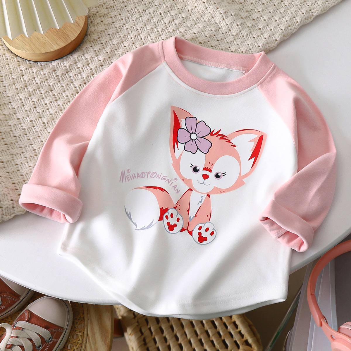 Girls bottoming shirt autumn small and medium-sized children's t-shirt long sleeve autumn 2023 new net popular foreign gas spring and autumn coat wholesale
