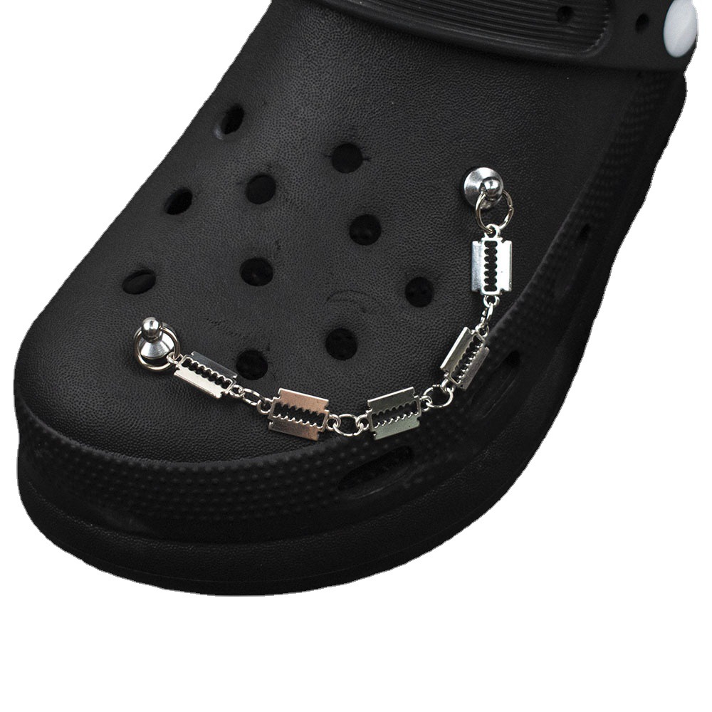 Cross-border New Shoe Buckle Pearl Skull Ins Punk Style Cave Shoes Accessories Chain Accessories Diy Hip-hop Shoes Chain