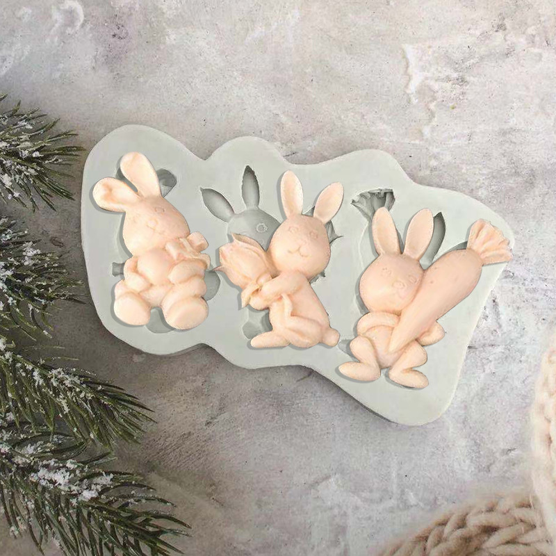 Easter Egg Mold Bunny Silicone Mold DIY Chocolate Cake Decoration Baking Tools Drop Glue Mold