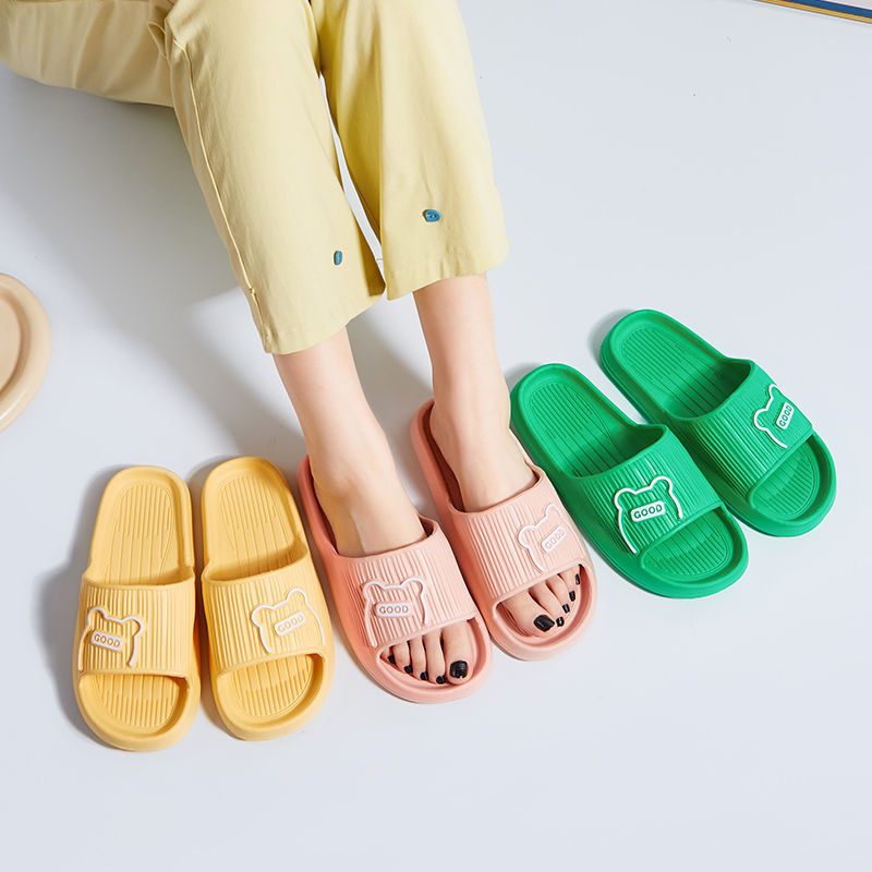 Factory Direct Eva Material Women's Summer Slippers Outer Wear Men's Bear Shit Feeling Household Couple Sandals and Slippers