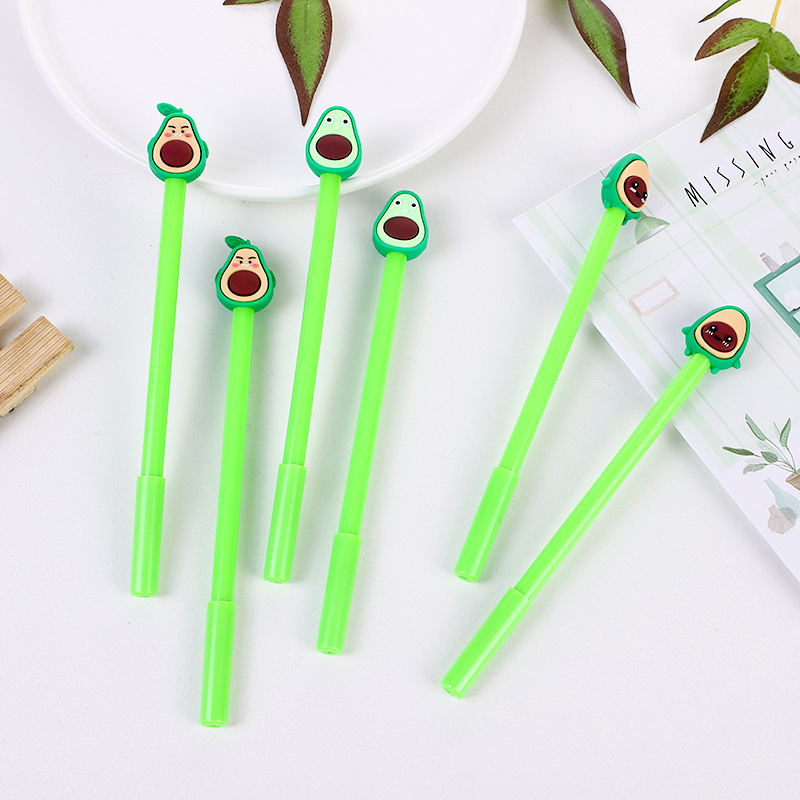 Creative Expression Avocado Gel Pen Cute Student Pen Cartoon Stationery Office Supplies Water-based Black Sign Pen
