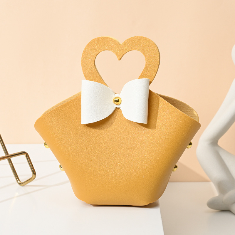 Love Creative Wedding Candy Box Leather Love Portable Candy Bag Wedding Hand Gift Return Candy Packaging