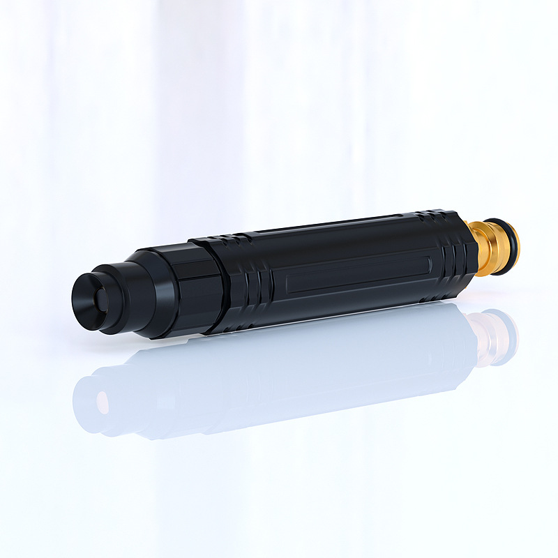 Cross-border explosives new all-plastic upgrade car wash household high-pressure water gun head black diamond rocket nozzle direct spray gun
