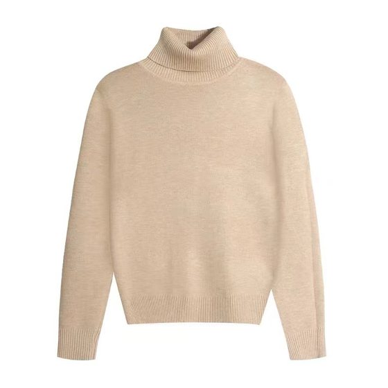 One-piece velvet fabric turtleneck sweater women's autumn and winter fleece-lined thickened 2024 popular inner bottoming sweater