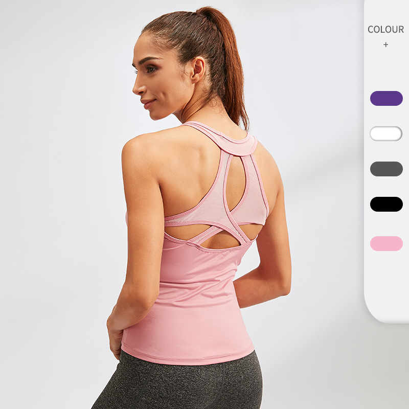 Women's Yoga Vest Sexy Hollow-out Tight Quick-drying Clothes High Elastic Breathable Fitness Running Sports Vest 92101