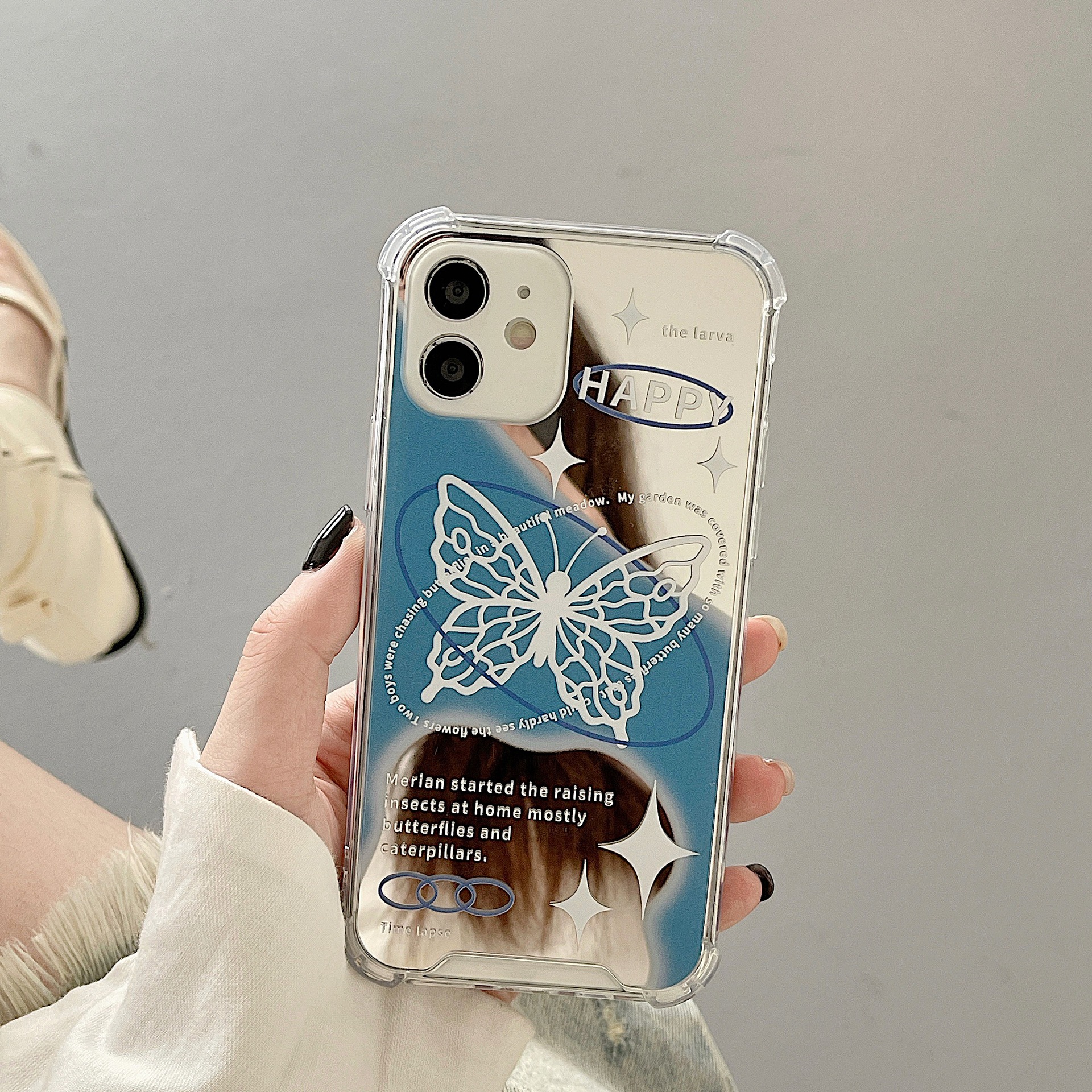 Butterfly suitable for iPhone case 14 mirror 13/12 Apple 15 Huawei mate60Pro Xiaomi 14