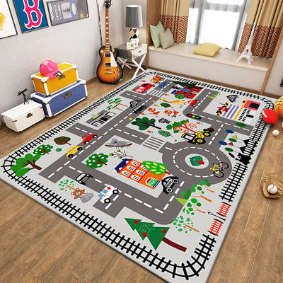 Cross-border children crawling carpet city traffic scene map toy blanket road track parking lot floor mat