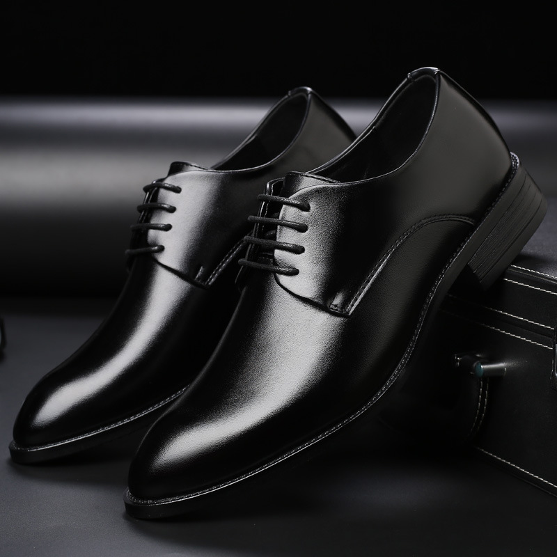 2023 summer dress shoes Korean style Board shoes office shoes business lace-up solid color all-match men's casual shoes men's shoes