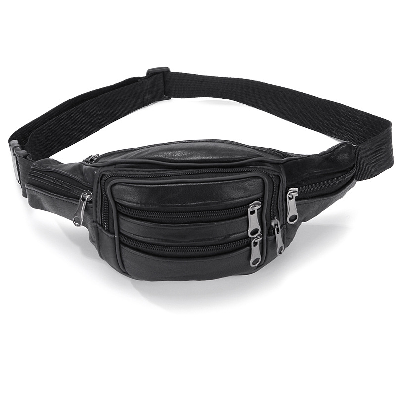 6 pull multi-functional cowhide waist bag men's large capacity stall business cashier coin purse factory wholesale