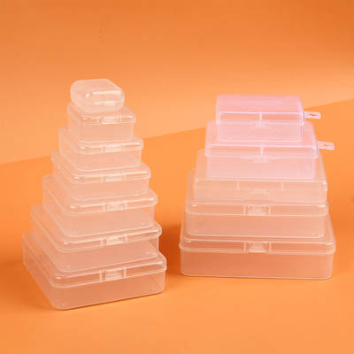 Square Transparent Plastic Small Square Box Earplug Box Jewelry Storage Box Spare Parts Box Jewelry Bead Box Fishing Gear Box