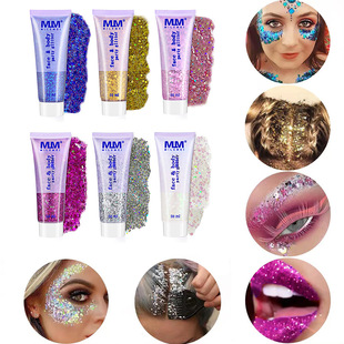 Face & Body Party Glitter sequins gel Face Body lip sequins eye shadow stage makeup