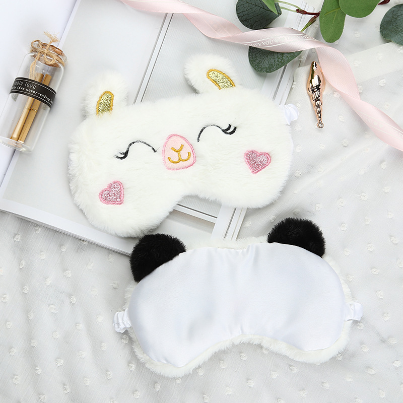 Imitation rabbit hair cute children cartoon eye mask lunch break shading comfortable sleep eye mask manufacturers wholesale