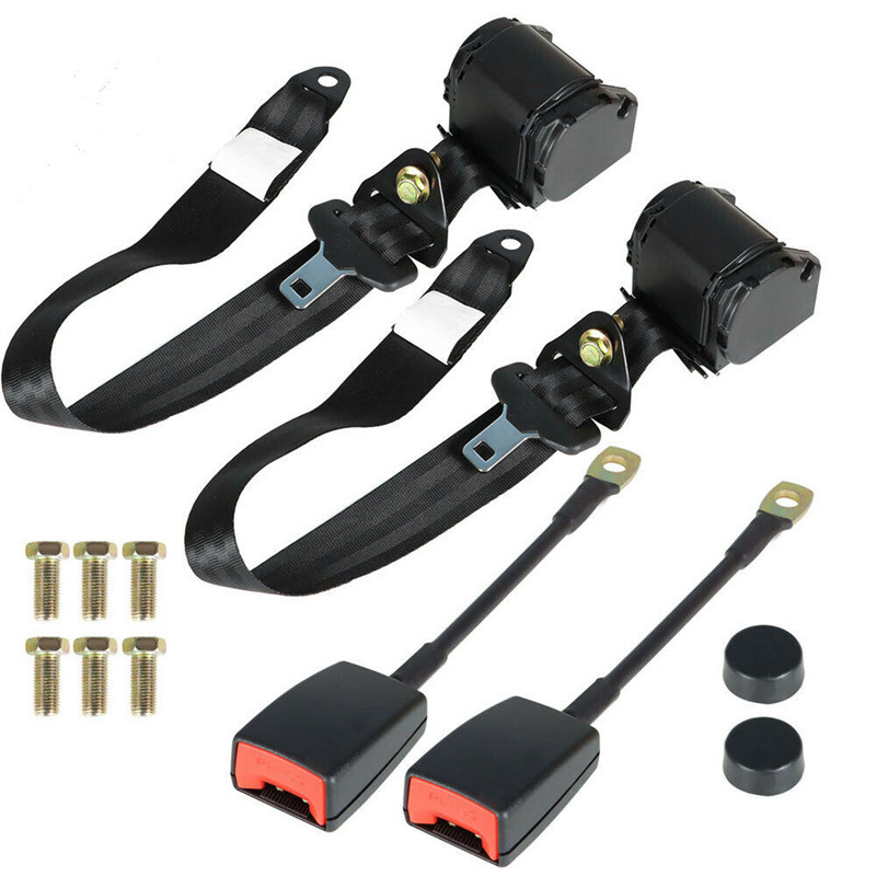 Automatic self-locking ordinary three-point car seat belt driver's seat auxiliary seat rear seat belt assembly