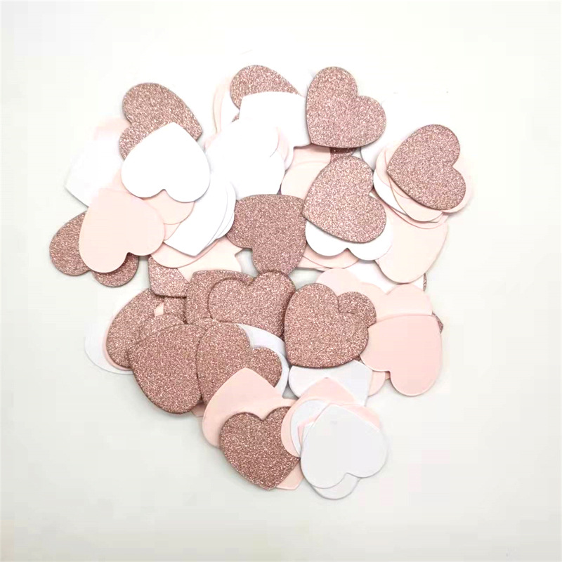 100PCs heart-shaped confetti 3cm hand sprinkle confetti flower paper string wedding birthday party decoration