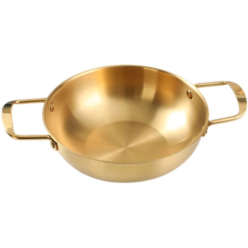 Stainless steel Korean-style dry pot, commercial double-ear seafood ramen pot, household instant noodle pot, soup and small hot pot