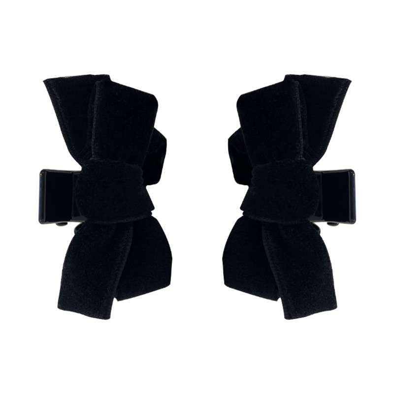 Wang Xinling same style black velvet bow small size side bangs hairpin female summer Princess head clip headdress