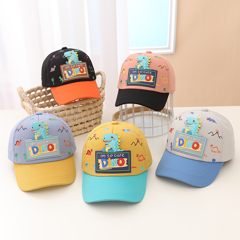 Korean version of small dinosaur baseball cap spring and summer days new sunshade children's cap cute cartoon hat wholesale P102