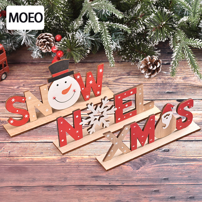 Christmas festival decoration supplies wooden DIY assembly letter shelf decorative creative printed shelf decoration foreign trade best-selling